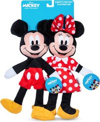 Disney Classics Mickey & Friends Mickey Mouse & Minnie Mouse Squeaky Plush Dog Toys, 12-in, 2 count