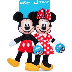 Disney Classics Mickey & Friends Mickey Mouse & Minnie Mouse Squeaky Plush Dog Toys, 12-in, 2 count