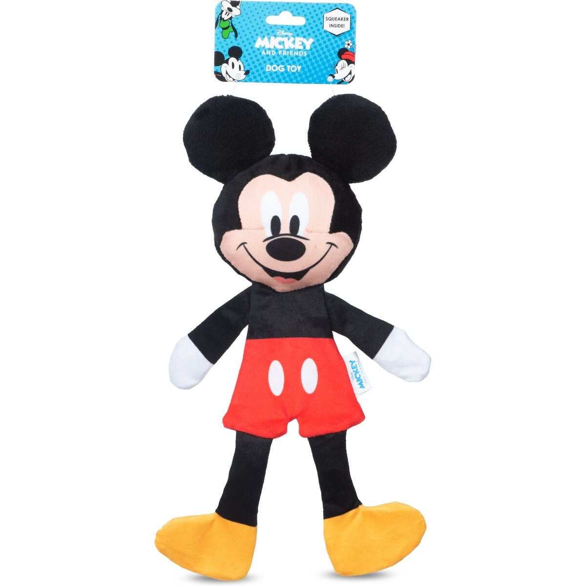 Disney Classics Mickey & Friends Mickey Mouse Squeaky Plush Dog Toy, 12-in