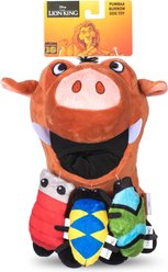 Disney Classics The Lion King Pumba & Bugs Squeaky Plush Dog Toy, 9-in