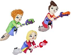 Disney Halloween Hocus Pocus Sanderson Sisters Plush with Rope Squeaky Dog Toy, Medium, 3 count