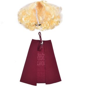 Disney Hocus Pocus Halloween Sarah Sanderson Cape & Pet Wig Dog Costume with PVC Bag & Insert Card, Large