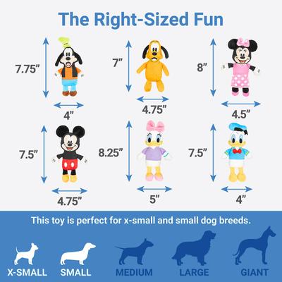 Show full view: Disney Mickey & Friends Plush Squeaky Dog Toy, 6 count slide 2 of 5