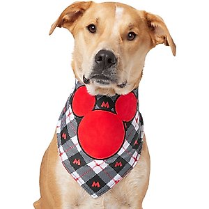 Disney Mickey Mouse Plaid Dog & Cat Bandana, Medium/Large