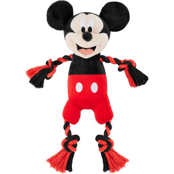 Disney Mickey Mouse Plush with Rope Squeaky Dog Toy