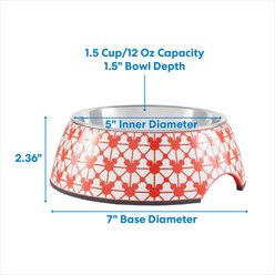 Disney Mickey Mouse Red Deco Stainless Steel & Melamine Dog & Cat Bowl, Small: 1.5 cup slide 2 of 6