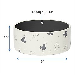 Disney Mickey Mouse Watercolor Silhouette No-Skid Ceramic Dog & Cat Bowl, Small: 1.5 cup slide 2 of 6