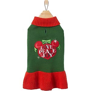 Disney Minnie Mouse "Love, Peace, Joy" Dog & Cat Sweater Dress, X-Large