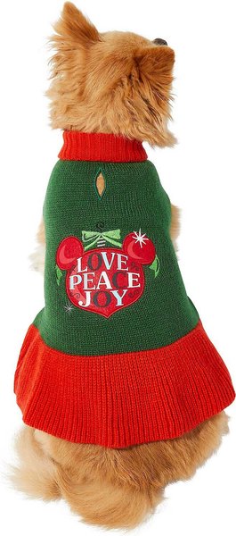 Show full view: Disney Minnie Mouse "Love, Peace, Joy" Dog & Cat Sweater Dress, XX-Large slide 3 of 9