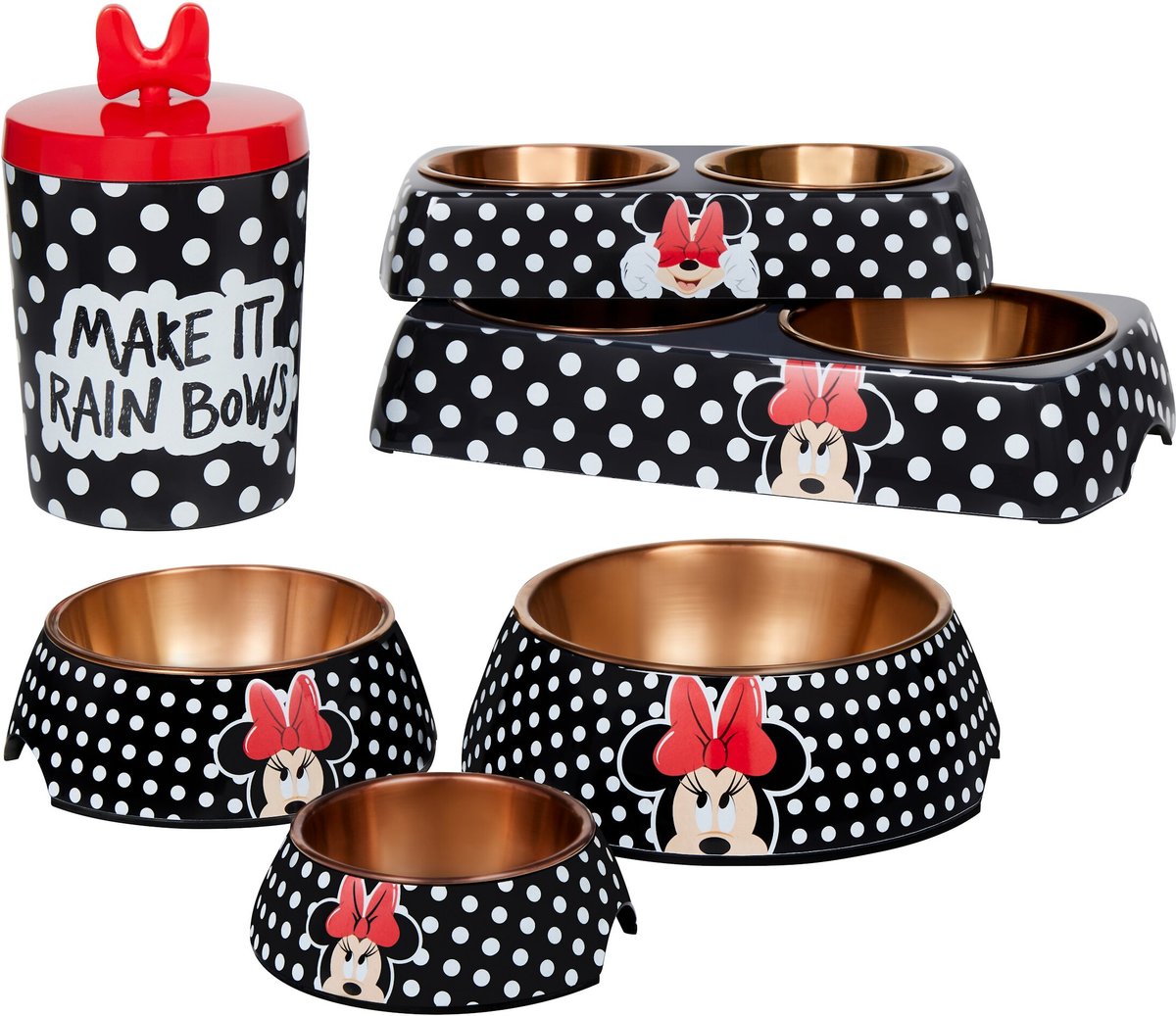 Disney Minnie Mouse Peek-A-Boo Melamine Dog & Cat Treat Jar