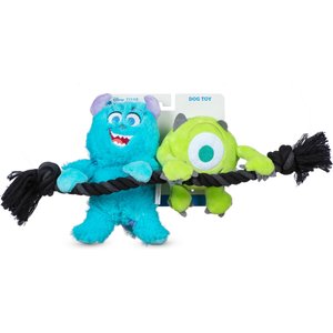 DISNEY PIXAR Monsters, Inc. Sulley & Mike Squeaky Plush Dog Toy