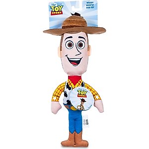 DISNEY PIXAR Toy Story Woody Squeaky Plush Dog Toy, 9-in