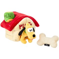 Disney Pluto's Dog House Hide & Seek Puzzle Plush Squeaky Dog Toy, Small