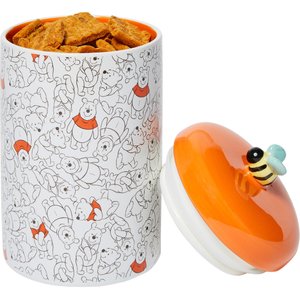 Disney Winnie the Pooh Orange Ceramic Dog & Cat Treat Jar, 3.75 cup