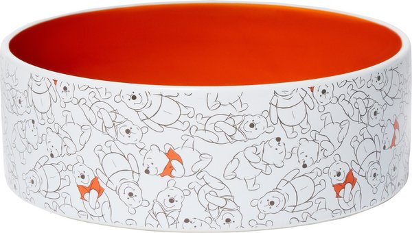 Disney Winnie the Pooh Orange No-Skid Ceramic Dog & Cat Bowl