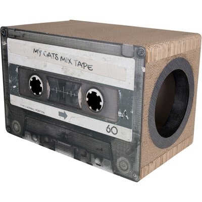 District 70 District 70 MIXTAPE Retro Cardboard Cat Scratcher, Large, Black