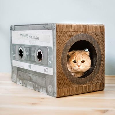 Show full view: District 70 MIXTAPE Retro Cardboard Cat Scratcher, Large, Black slide 5 of 9