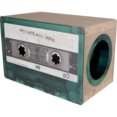 District 70 District 70 MIXTAPE Retro Cardboard Cat Scratcher, Large, Emerald