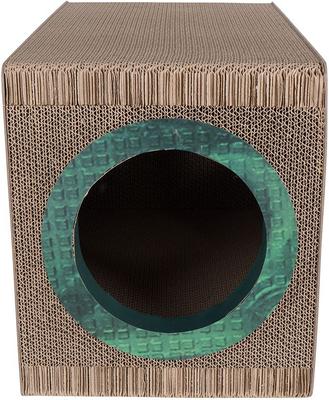 Show full view: District 70 MIXTAPE Retro Cardboard Cat Scratcher, Large, Emerald slide 2 of 7
