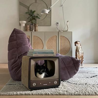 Show full view: District 70 TELLY Retro Design Cat Scratcher, Brown slide 8 of 9