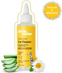 Divine Canine Essential Ear Cleanser, Anti-Microbial & Anti-Odor Solution Dog Ear Cleaner, 4-fl oz bottle