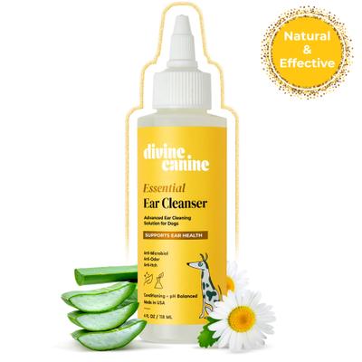 Show full view: Divine Canine Essential Ear Cleanser, Anti-Microbial & Anti-Odor Solution Dog Ear Cleaner, 4-fl oz bottle slide 1 of 11