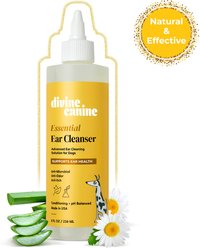Divine Canine Essential Ear Cleanser, Anti-Microbial & Anti-Odor Solution Dog Ear Cleaner, 8-fl oz bottle