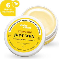 Divine Canine Supreme Paw Wax with Coconut Oil & Vitamin E Dog Paw Cream, 2-oz balm