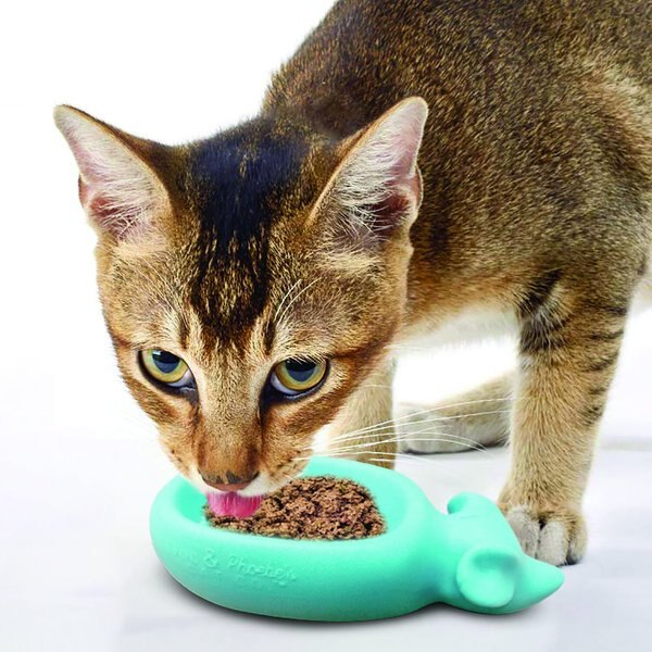 Doc & Phoebe's Cat Co. The Wet Feeder Cat Slow Feeder, Blue