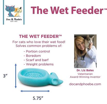 Show full view: Doc & Phoebe's Cat Co. The Wet Feeder Cat Slow Feeder, Blue slide 5 of 9