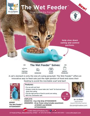 Show full view: Doc & Phoebe's Cat Co. The Wet Feeder Cat Slow Feeder, Blue slide 8 of 9