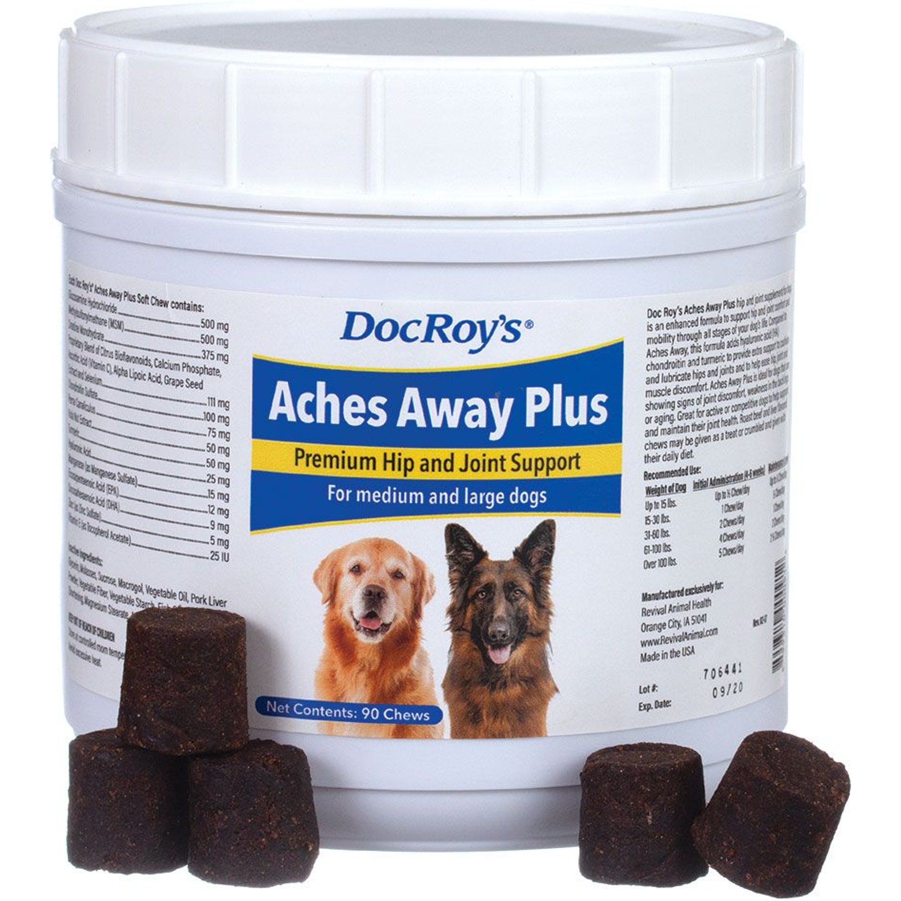 Doc Roy's Aches Away Plus Soft Chew for Medium & Large Dogs, 90 count