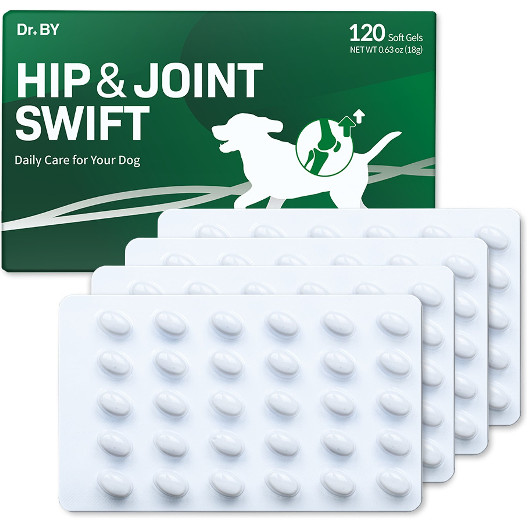 Doctor By Hip & Joint Swift Advanced Joint & Cartilage Softgel Supplement for Dogs, 120 count