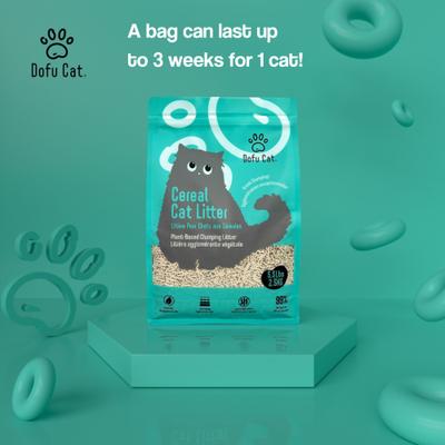 Show full view: Dofu Cat Unscented Cereal Clumping Tofu Cat Litter, 5.5-lb bag slide 6 of 10