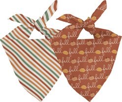 Dog Bandana Co. Fall Stripes Tie On Reversible Dog Bandana, Red, Small
