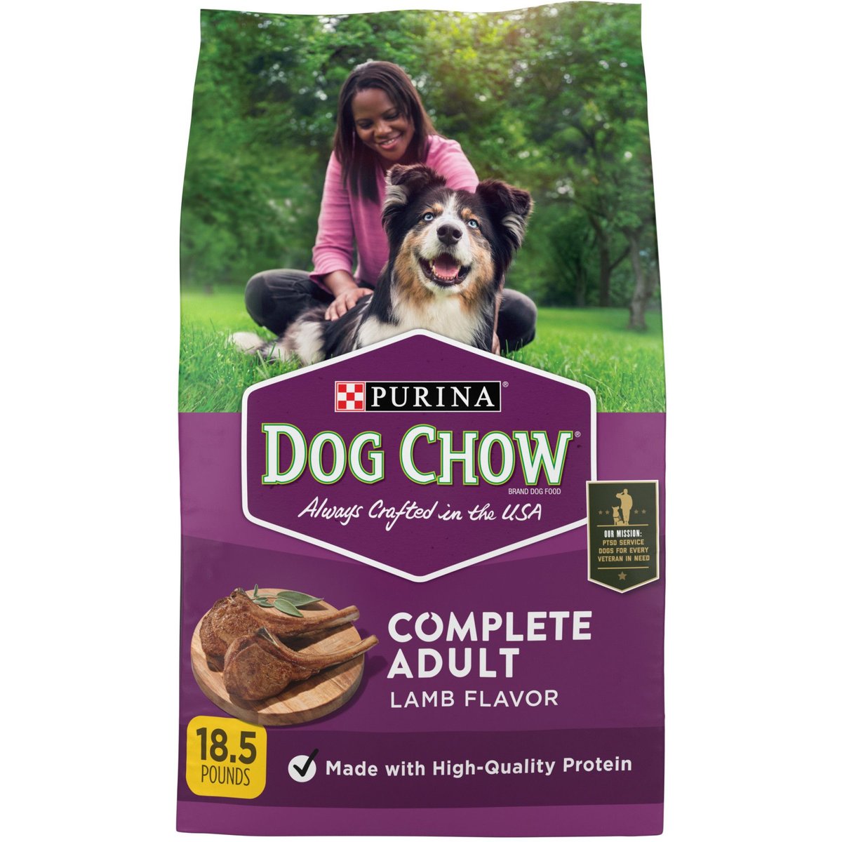 Dog Chow Complete Adult Lamb Flavor Dry Dog Food, 18.5-lb bag