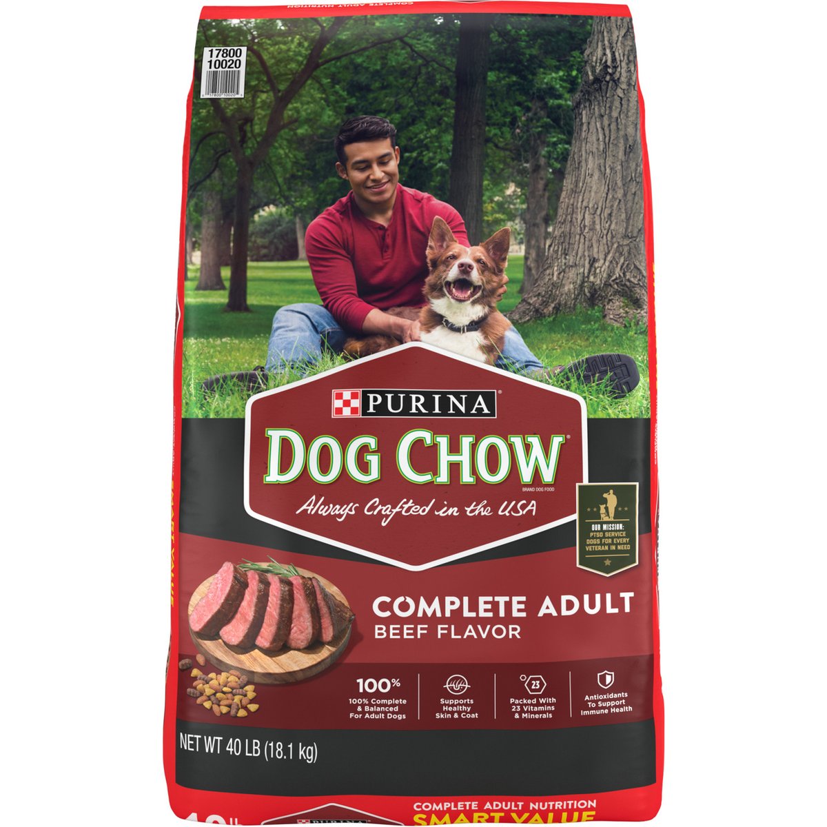 Dog Chow Complete Adult with Beef Flavor Dry Dog Food, 80-lb bundle
