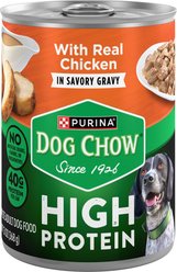 Dog Chow High Protein Chicken in Savory Gravy Canned Dog Food, 13-oz can, case of 12