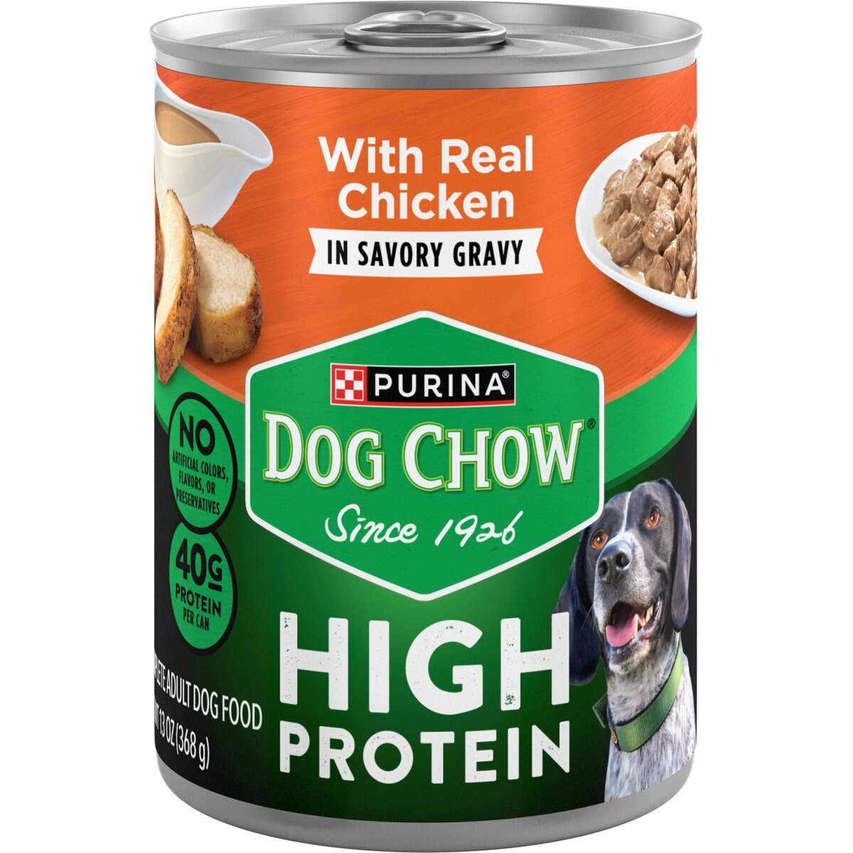 Dog Chow High Protein Chicken in Savory Gravy Canned Dog Food, 13-oz can, case of 12