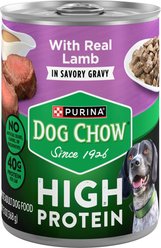 Dog Chow High Protein Lamb in Savory Gravy Canned Dog Food, 13-oz can, case of 12