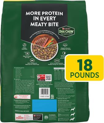 Show full view: Dog Chow High Protein Real Beef Recipe Dry Dog Food, 18-lb bag slide 3 of 12
