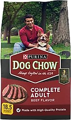 Dog Chow Kibble Beef Flavor Complete Dry Dog Food, 18.5-lb bag