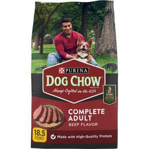 Dog Chow Kibble Beef Flavor Complete Dry Dog Food, 18.5-lb bag