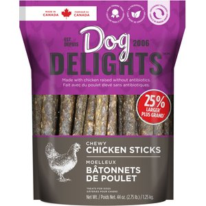 Dog Delights Chewy Chicken Sticks High-Protein Dog Treats, 44-oz bag