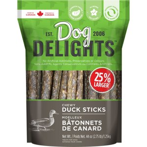Dog Delights Chewy Duck Sticks High-Protein Dog Treats, 44-oz bag