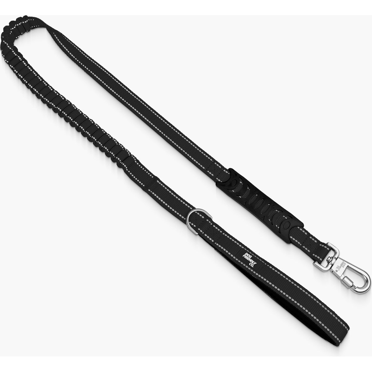 Dog Friendly Co. Bungee Strain Free & Shock Resistant for Control Dog Leash, Black, Regular