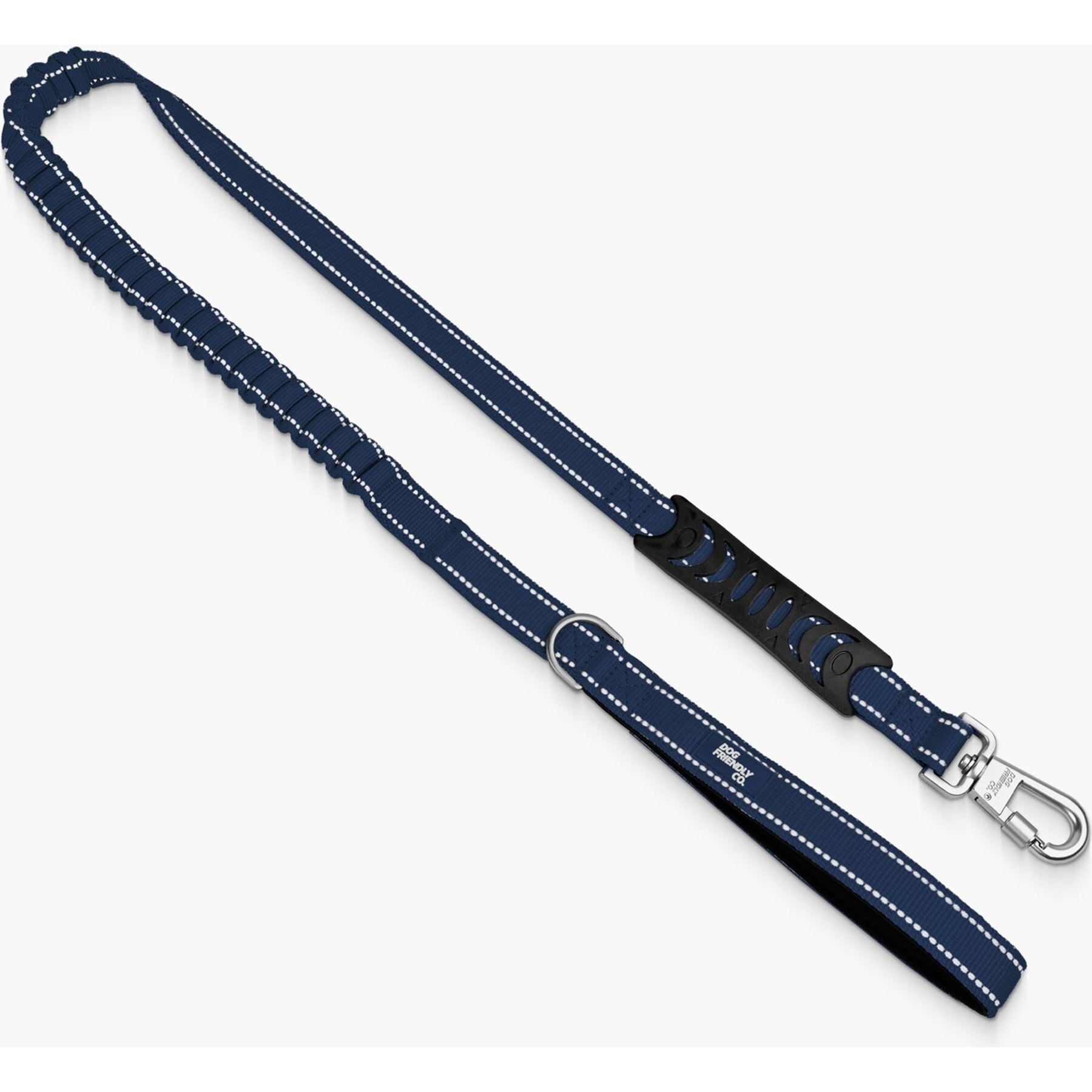 Dog Friendly Co. Bungee Strain Free & Shock Resistant for Control Dog Leash, Premium Navy Blue, Small