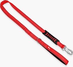 Dog Friendly Co. Bungee Strain Free & Shock Resistant for Control Dog Leash, Red, Small