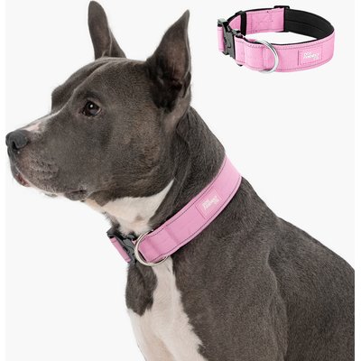 Dog Friendly Co. Dog Friendly Co. Comfortable & Secure with Quick Release Clip Buckle Reflective Tactical Dog Collar, Pink, Large/X-Large