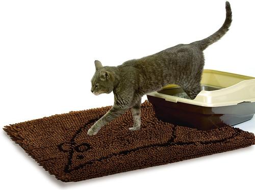 Show full view: Dog Gone Smart Super Absorbent Non-Slip Microfiber Cat Litter Mat, Brown slide 2 of 6